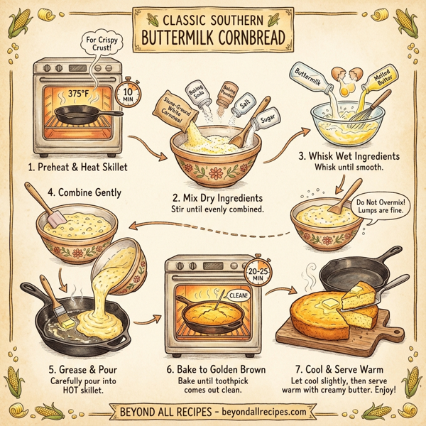 Classic Southern Buttermilk Cornbread instructions