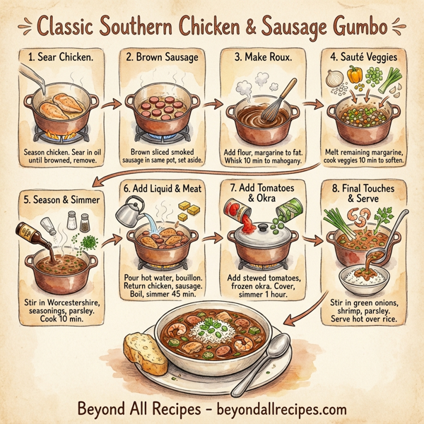 Classic Southern Chicken and Sausage Gumbo instructions