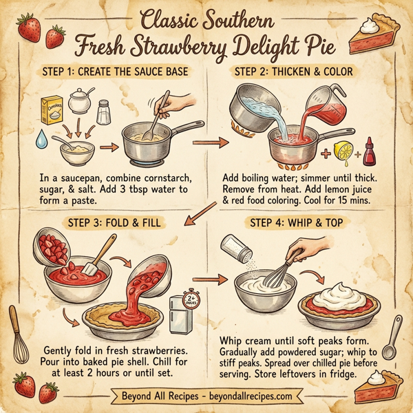 Classic Southern Fresh Strawberry Delight Pie instructions