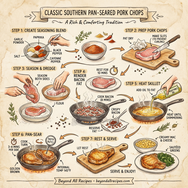 Classic Southern Pan-Seared Pork Chops instructions