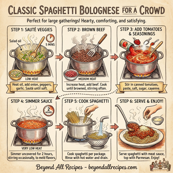 Classic Spaghetti Bolognese for a Crowd instructions