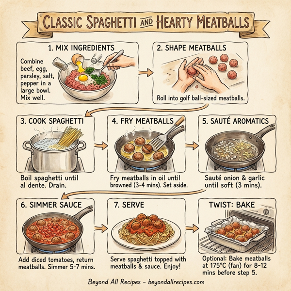 Classic Spaghetti and Hearty Meatballs instructions