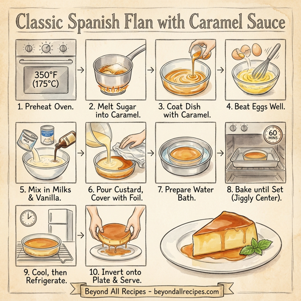 Classic Spanish Flan with Caramel Sauce instructions