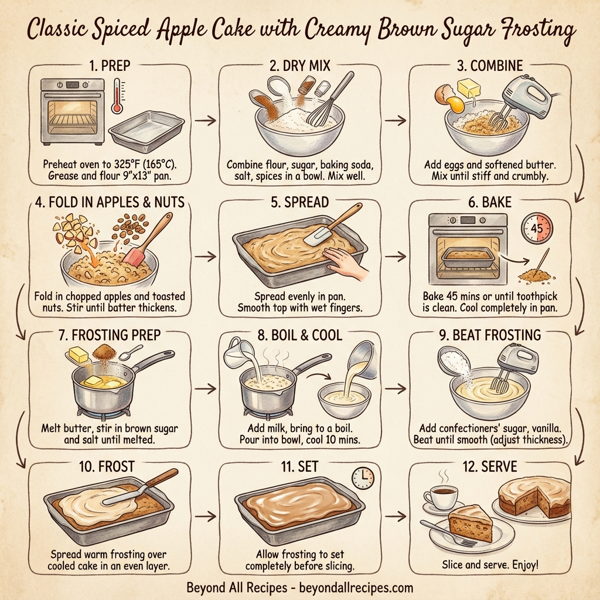 Classic Spiced Apple Cake with Creamy Brown Sugar Frosting instructions
