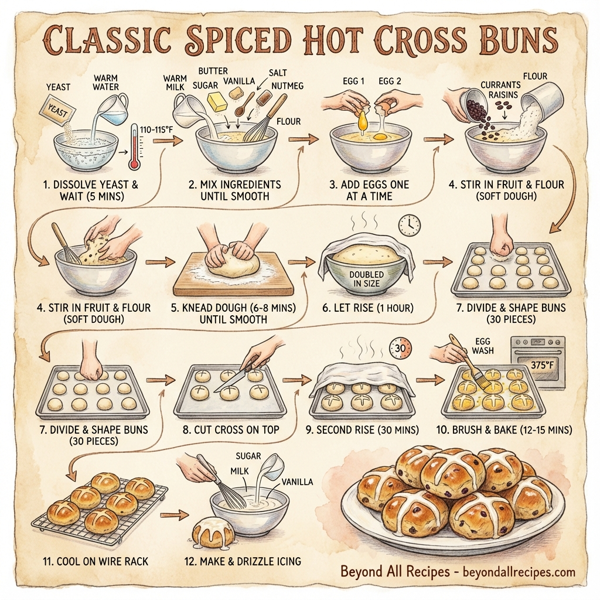 Classic Spiced Hot Cross Buns instructions