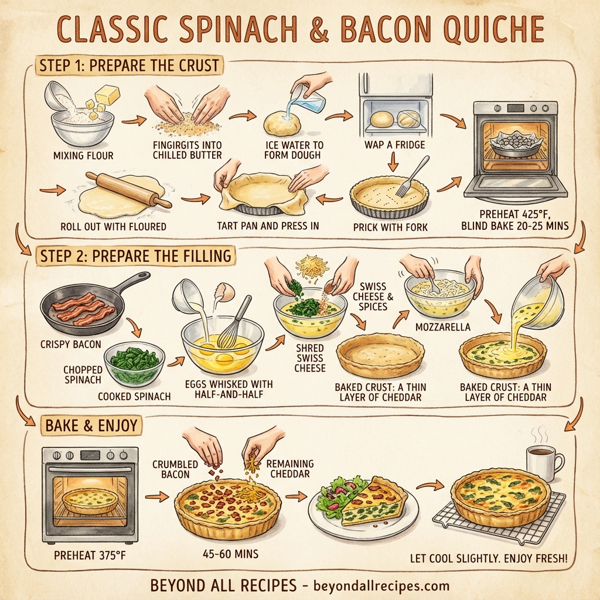 Classic Spinach and Bacon Quiche instructions