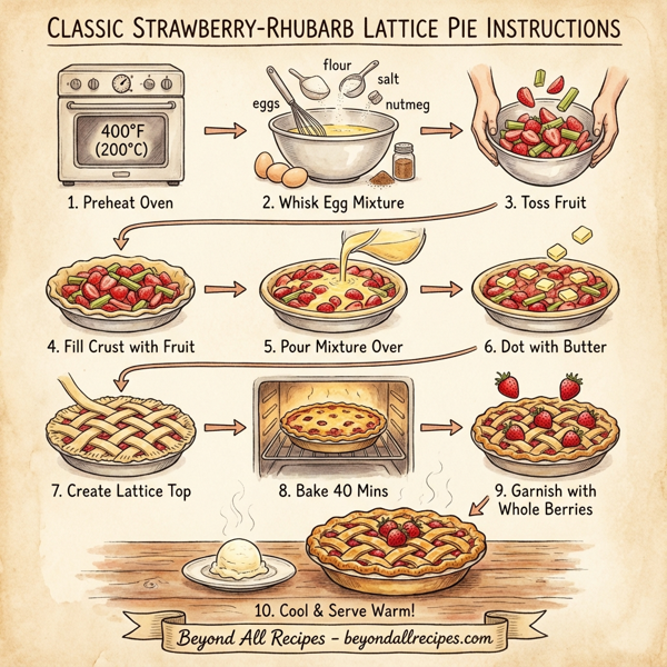 Classic Strawberry-Rhubarb Lattice Pie instructions