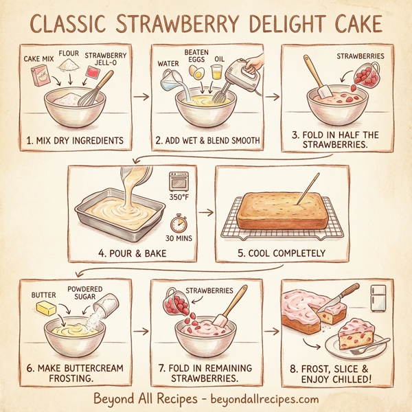 Classic Strawberry Delight Cake instructions