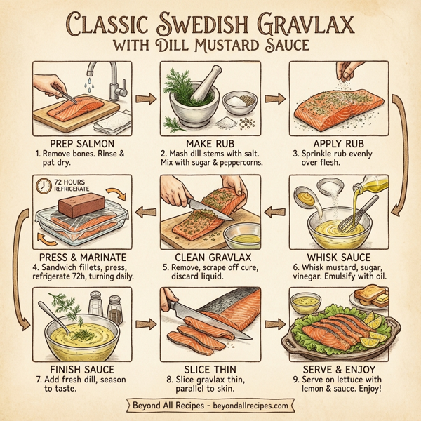 Classic Swedish Gravlax with Dill Mustard Sauce instructions
