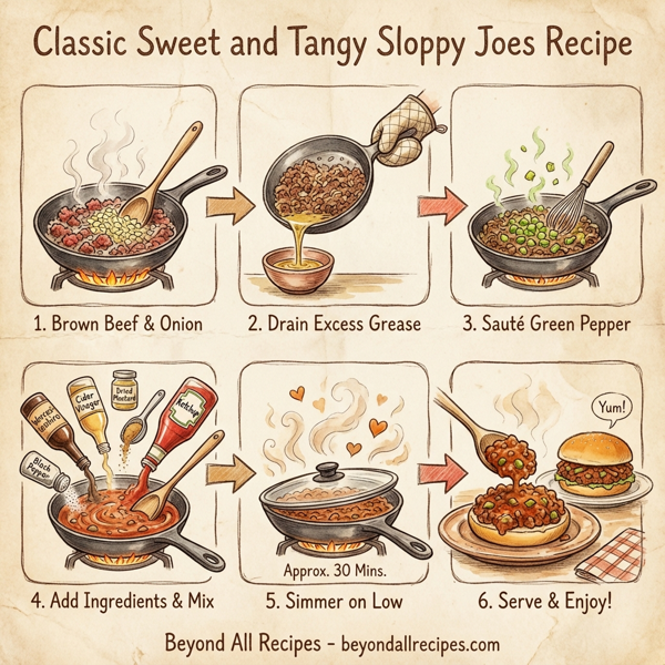 Classic Sweet and Tangy Sloppy Joes instructions