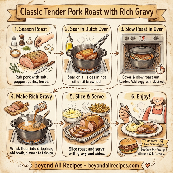 Classic Tender Pork Roast with Rich Gravy instructions