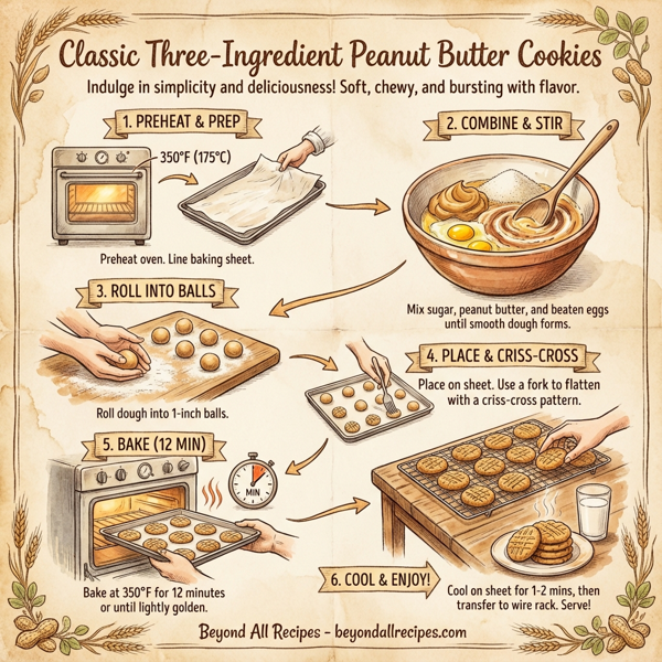 Classic Three-Ingredient Peanut Butter Cookies instructions