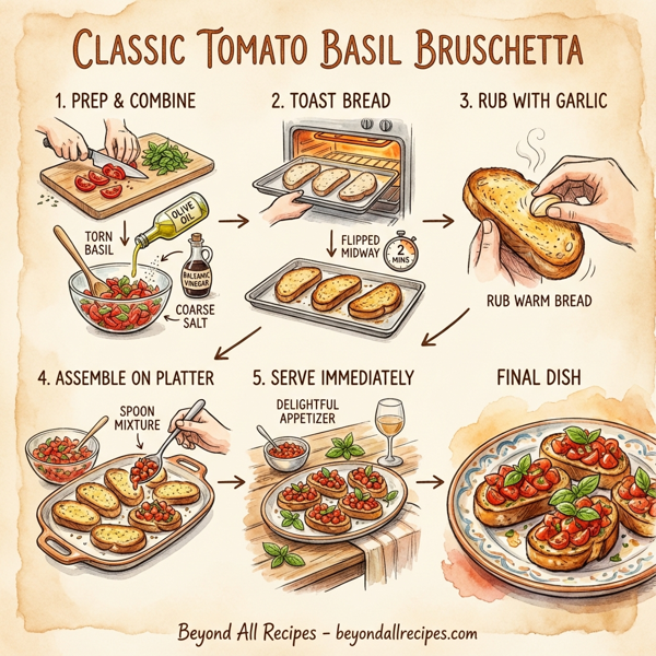Classic Tomato Basil Bruschetta instructions