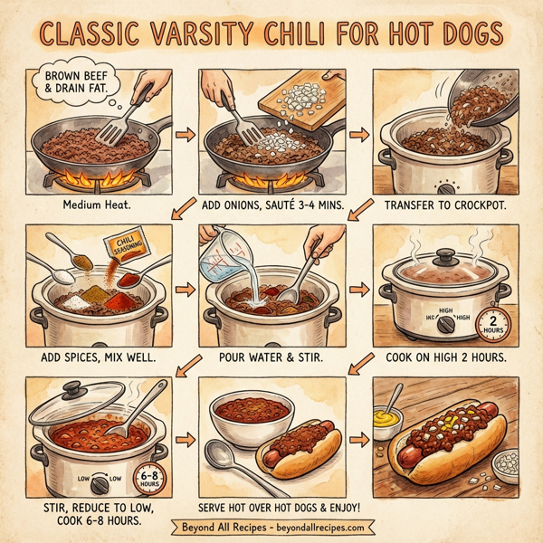 Classic Varsity Chili for Hot Dogs instructions