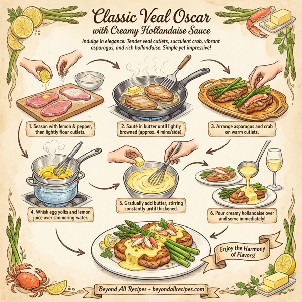 Classic Veal Oscar with Creamy Hollandaise Sauce instructions