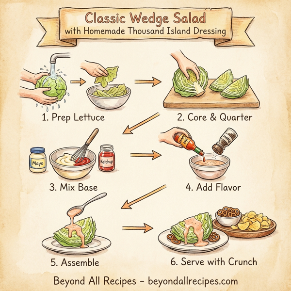 Classic Wedge Salad with Homemade Thousand Island Dressing instructions
