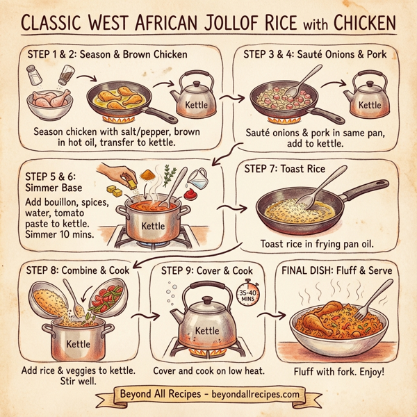Classic West African Jollof Rice with Chicken instructions