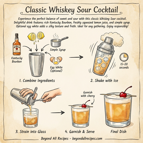 Classic Whiskey Sour Cocktail instructions