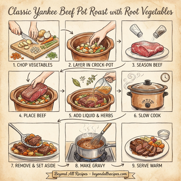 Classic Yankee Beef Pot Roast with Root Vegetables instructions
