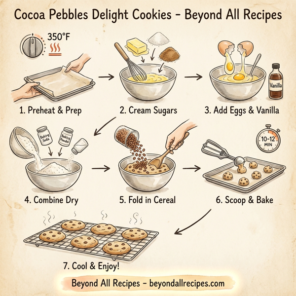 Cocoa Pebbles Delight Cookies instructions