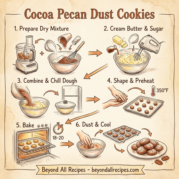 Cocoa Pecan Dust Cookies instructions