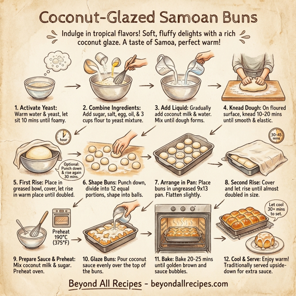 Coconut-Glazed Samoan Buns instructions