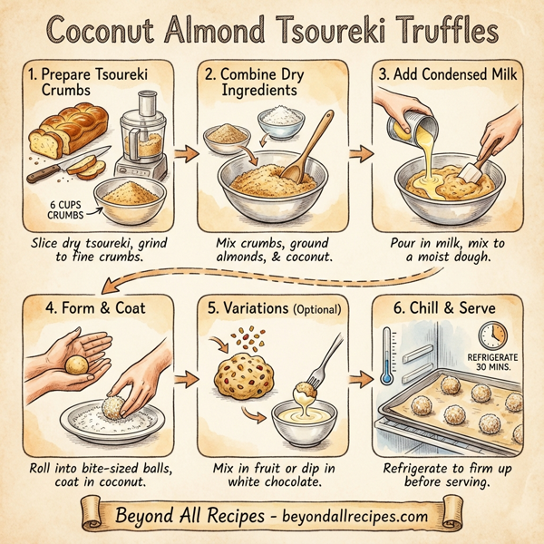 Coconut Almond Tsoureki Truffles instructions