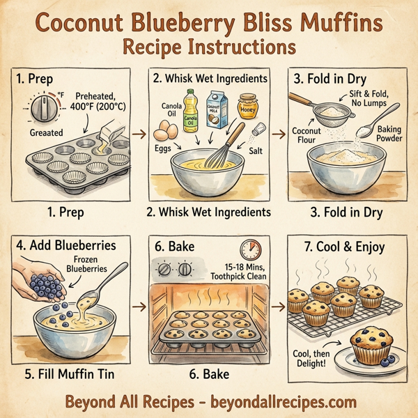 Coconut Blueberry Bliss Muffins instructions