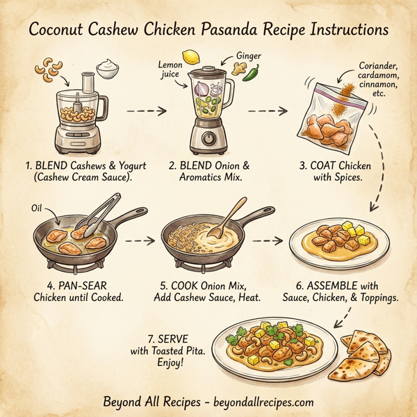 Coconut Cashew Chicken Pasanda instructions