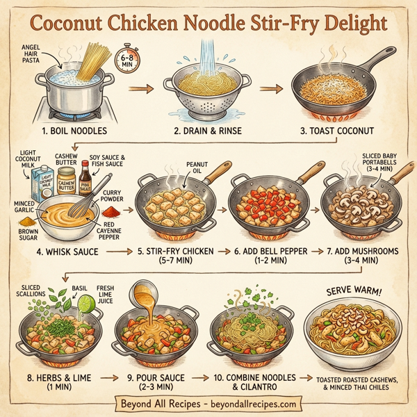Coconut Chicken Noodle Stir-Fry Delight instructions