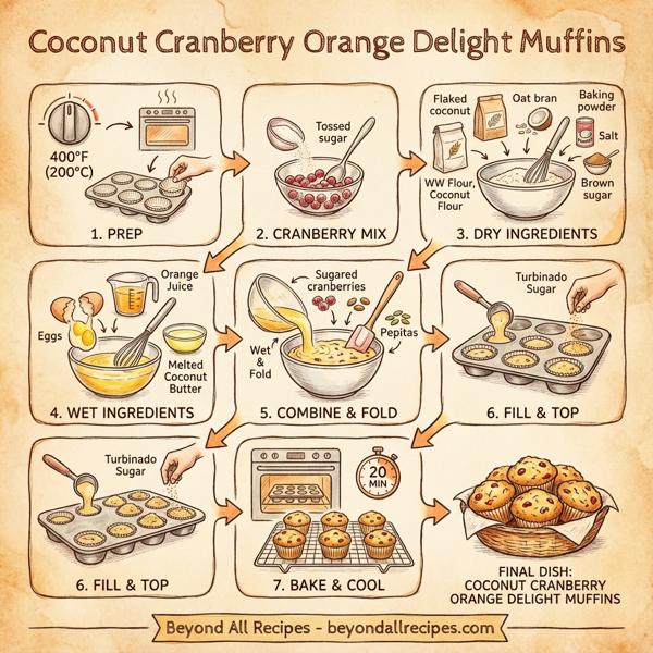 Coconut Cranberry Orange Delight Muffins instructions
