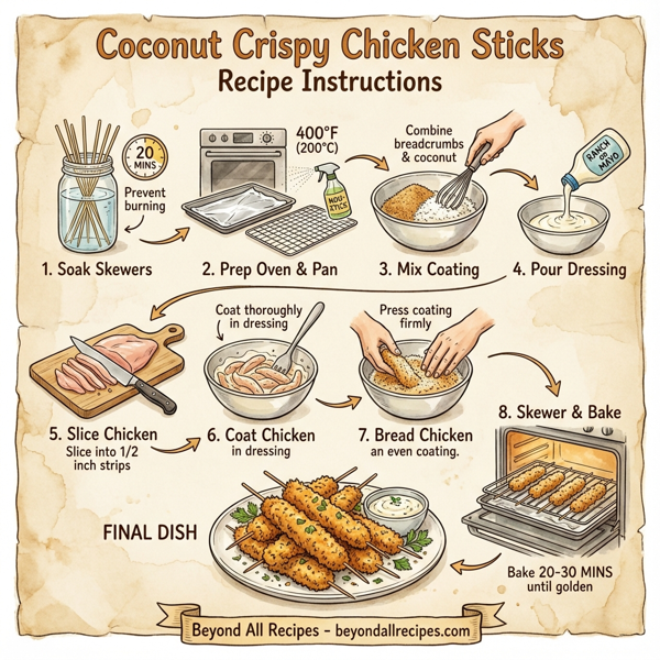 Coconut Crispy Chicken Sticks instructions