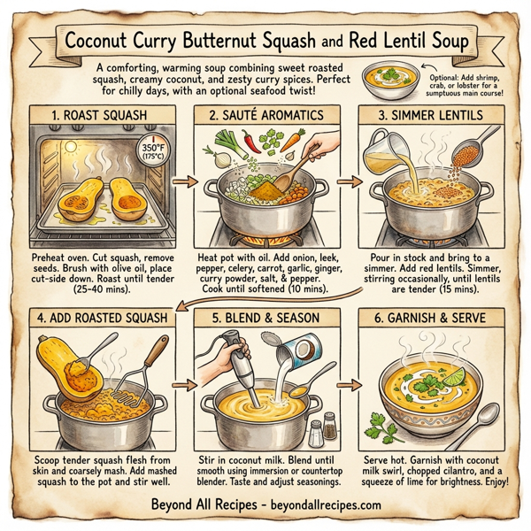 Coconut Curry Butternut Squash and Red Lentil Soup instructions
