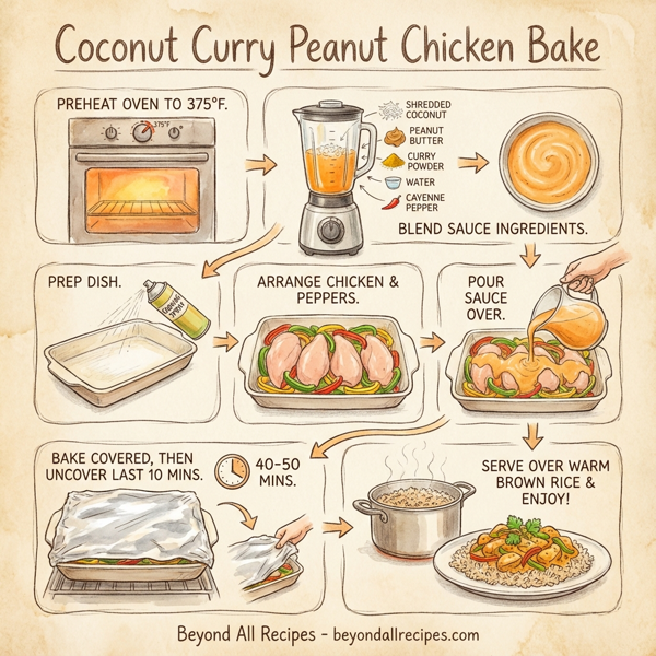 Coconut Curry Peanut Chicken Bake instructions