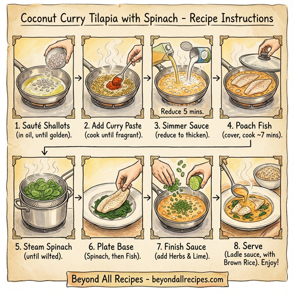 Coconut Curry Tilapia with Spinach instructions