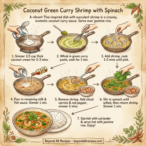 Coconut Green Curry Shrimp with Spinach instructions