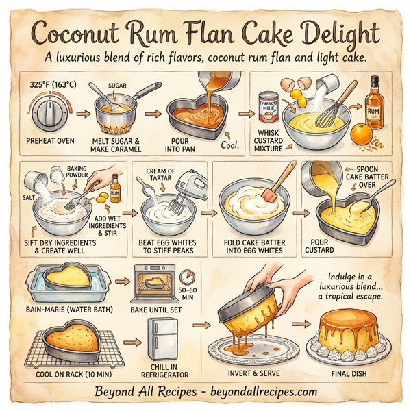 Coconut Rum Flan Cake Delight instructions