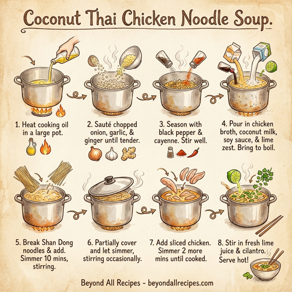 Coconut Thai Chicken Noodle Soup instructions