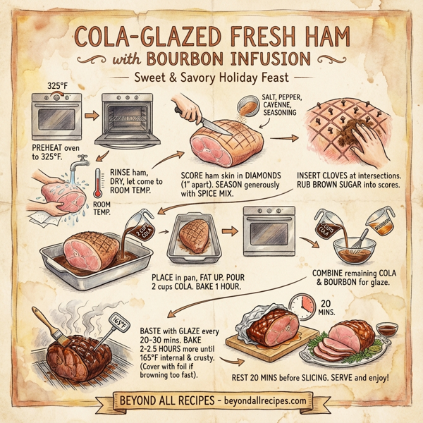 Cola-Glazed Fresh Ham with Bourbon Infusion instructions