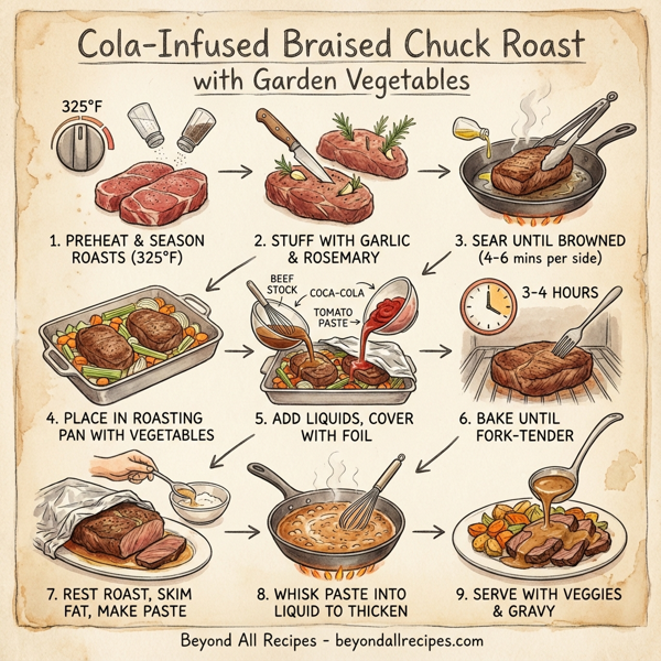 Cola-Infused Braised Chuck Roast with Garden Vegetables instructions