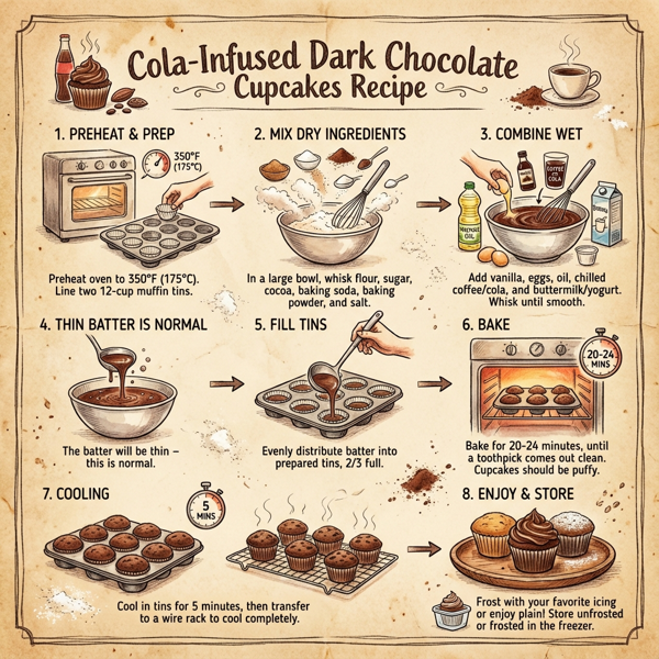 Cola-Infused Dark Chocolate Cupcakes instructions