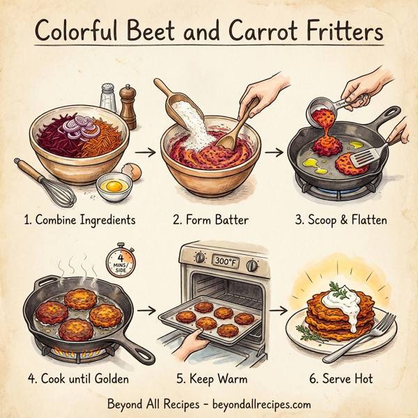 Colorful Beet and Carrot Fritters instructions