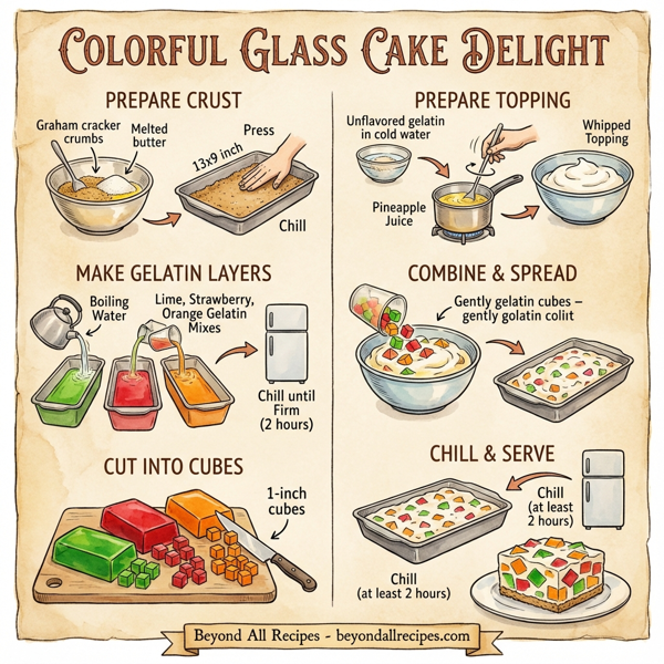 Colorful Glass Cake Delight instructions