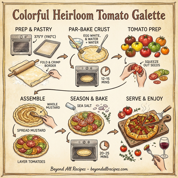 Colorful Heirloom Tomato Galette instructions