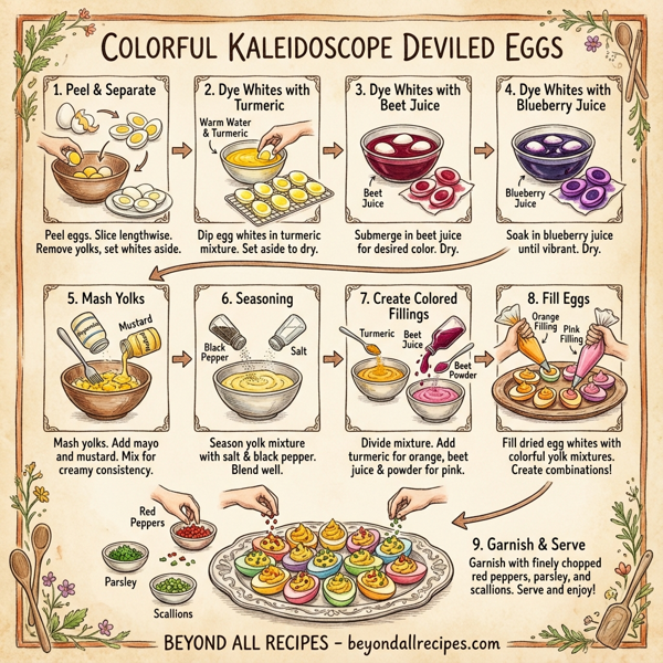 Colorful Kaleidoscope Deviled Eggs instructions