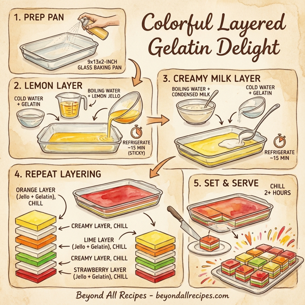 Colorful Layered Gelatin Delight instructions