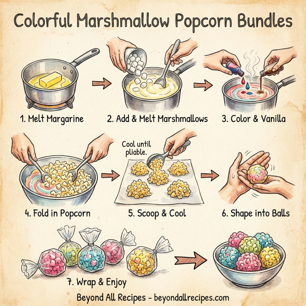 Colorful Marshmallow Popcorn Bundles instructions