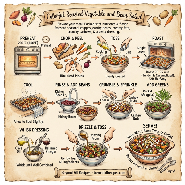 Colorful Roasted Vegetable and Bean Salad instructions