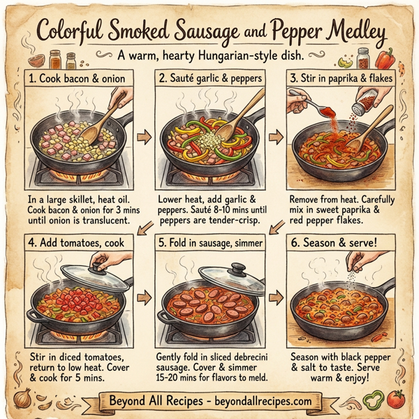 Colorful Smoked Sausage and Pepper Medley instructions