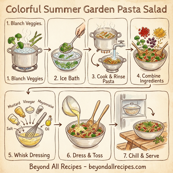 Colorful Summer Garden Pasta Salad instructions
